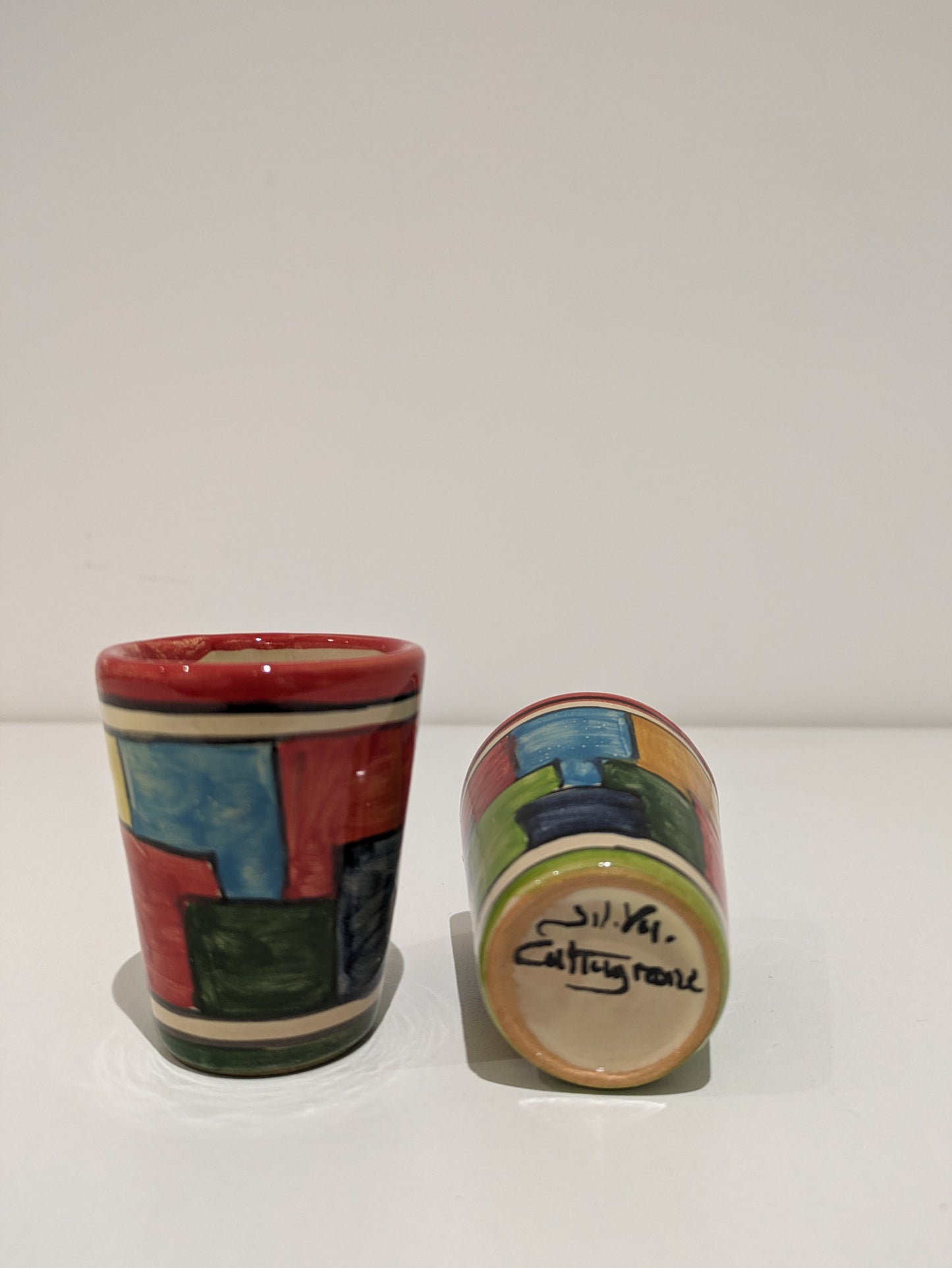 Regalo siciliano: Mandala Rosato + Bicchierini in Ceramica di Caltagirone