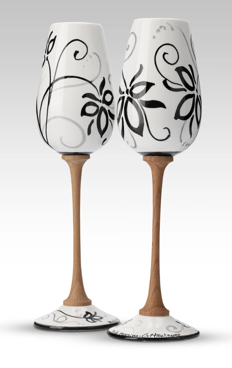 Coppia Flute Petalo Nero